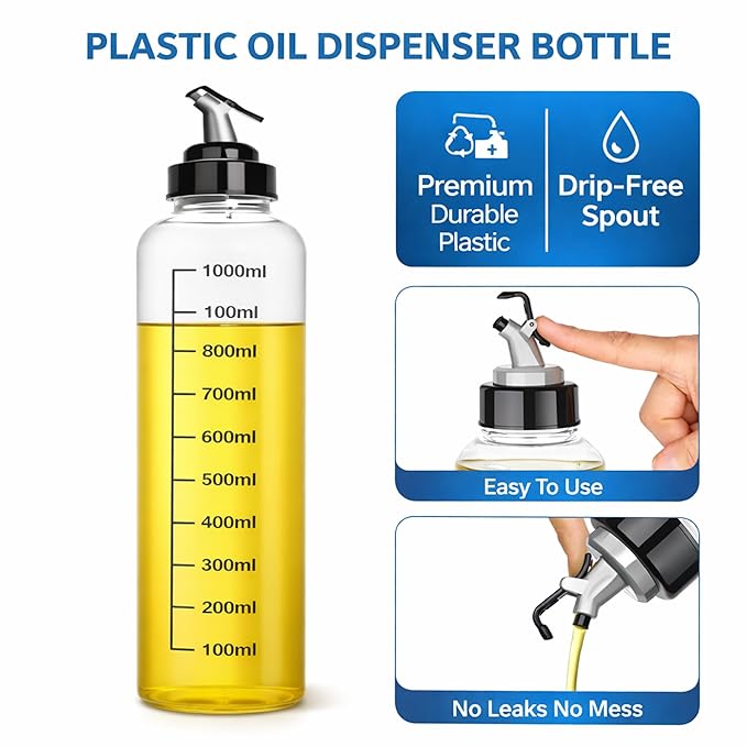 Auto Flip Olive Oil Bottle Dispenser, Limited Edition kitchen accessory, 500ML, drip-free spout, easy to use.