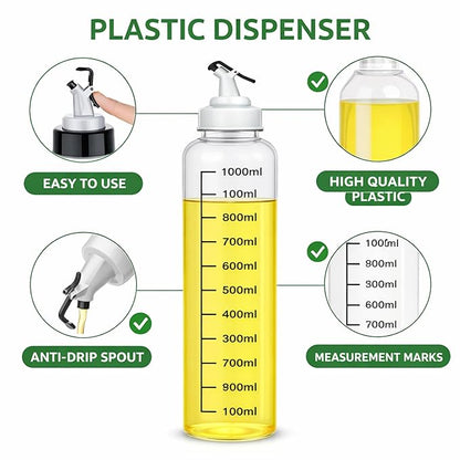 Auto Flip Olive Oil Bottle Dispenser, Limited Edition, 500ml capacity, sleek plastic bottle with auto-flip spout.