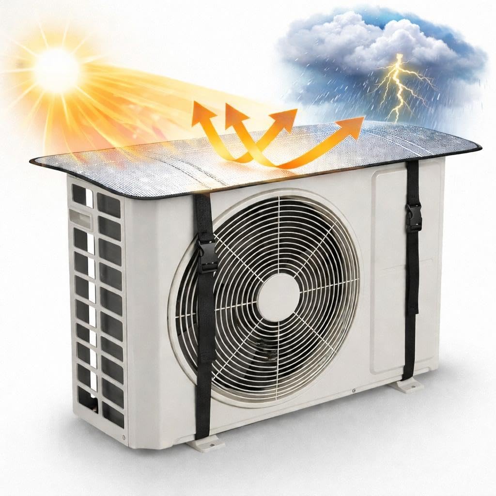 Outdoor AC Unit Protector Cover Brushed Aluminum Collection Limited Edition With Weatherproof Shielding