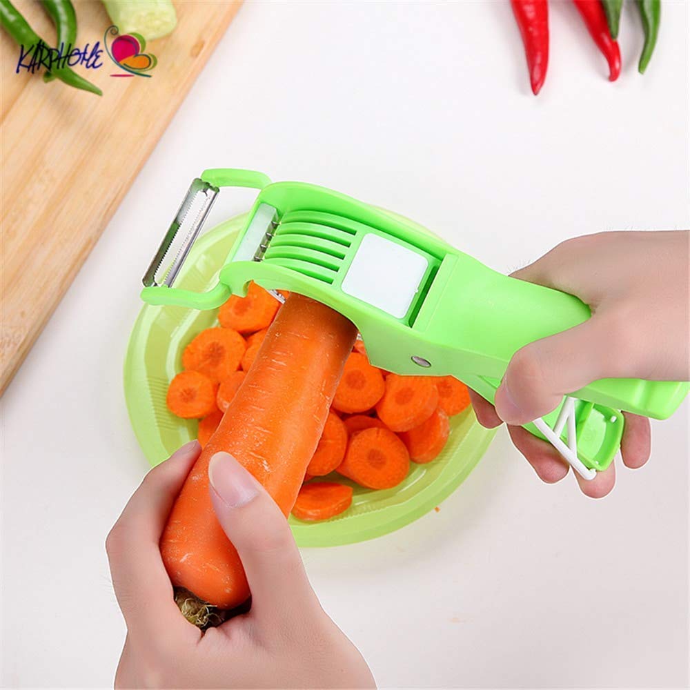 Premium Plastic 2 In 1 Vegetable And Fruit Cutter With Peeler